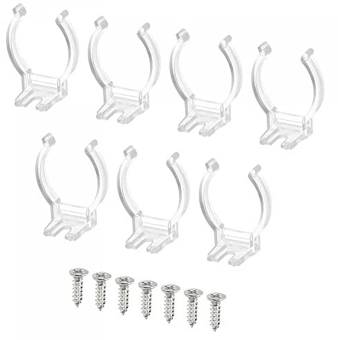 sourcing map T8 U Clips Holder Bracket Fluorescent Tube Light Fixture Plastic Pipe End Clamps Base with Screws for LED Bulbs Ceiling Lamp, Pack of 10