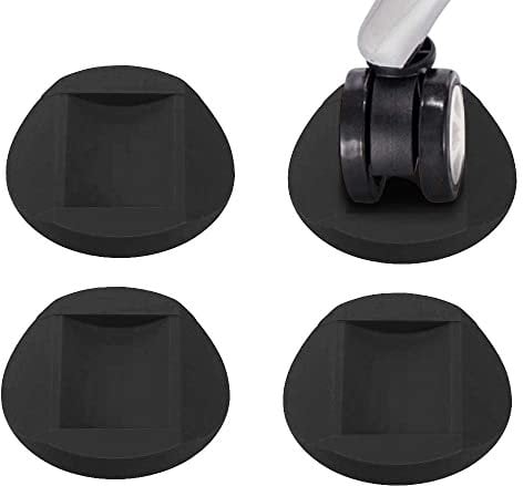 Jc.upin Bed Wheel Stoppers,4 PCS Anti-Sliding Castor Wheels Feet Stoppers Pads,Rubber Castor Cups for Wooden Floors,Divan Wheel Stoppers (Black)