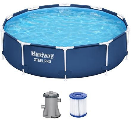 Bestway Steel Pro Frame Piscine ronde avec pompe filtrante Ø 305 x 76 cm Bleu foncé