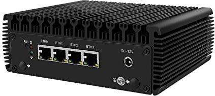 HUNSN Micro Firewall Appliance, Mini PC, VPN, Router PC, Intel Celeron J4125, RJ15, AES-NI, 4 x Intel 2.5GbE I226-V LAN, HDMI, DP, SIM Slot, Barebone, NO RAM, NO Storage, NO System