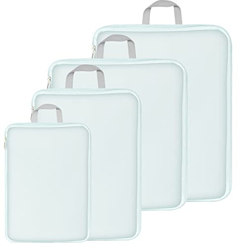 OSDUE 4 Teilige Packwürfel Set für Koffer, Reise Organizer, Koffer Organizer Packing Cubes Compression, Koffer Packtaschen Set, Kompression Koffer Organizer Set, Travel Essentials Kofferorganizer