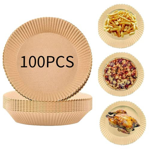 Air Fryer Liners, 6.3 inches 100PCS Grease Proof 100 Pack Oil Proof Water Proof for Roasting Baking, Food Grade Baking Paper for Roasting Microwave