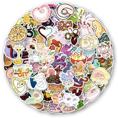 Bric Dodo 100 Stück Snake Aufkleber Auto Laptop Telefon Gitarre Skateboard Motorrad Fahrrad Schlange Stickers Set Vinyl Wasserdicht Aesthetic Aufkleber für Jugendliche Kinder Erwachsene