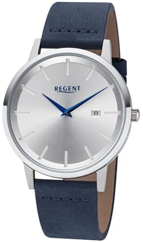 REGENT Herrenuhr 03P38GL-01A, silberweiß, mit Lederband