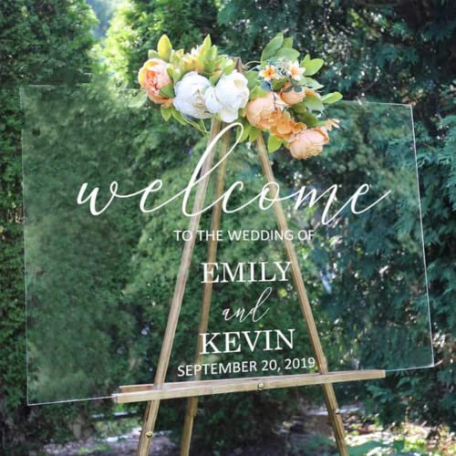 Welcome to Our Love Story Hochzeits-Aufkleber, personalisierbar, Vinyl-Aufkleber, inspirierende Wandaufkleber. (Nur Aufkleber) (38 x 57 cm)
