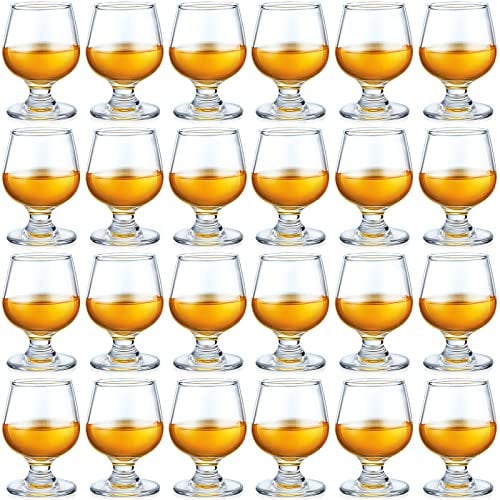Qunclay 24 Pcs Shot Glasses Shot Glass Cute Cognac Glasses Small Brandy Snifter for Tasting Brandy Drinking Port Glasses for Whiskey Brandy Wine Beer (3.5oz)