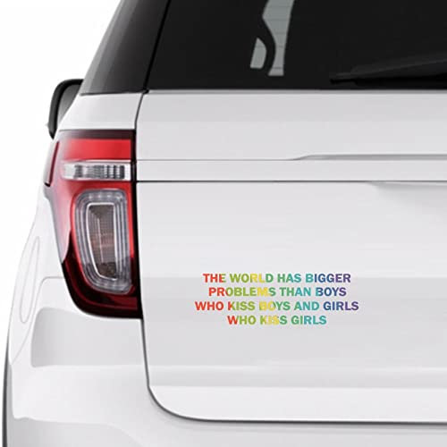 LGBT Pride Auto-Aufkleber Fensteraufkleber Jungen Kiss Jungen Mädchen Kuss Mädchen Vinyl Aufkleber für Autos LKW Gay Pride LGBT Gleichheit Lesben Auto Aufkleber 15,2 cm
