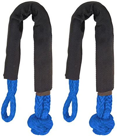 Grillete Suave, 2 uds. Grillete Suave de Remolque 38000 Libras de Fuerza de Rotura Portátil para Camiones SUV Grandes Vehículos Todoterreno (Azul)