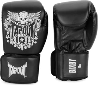Tapout Boxhandschuhe aus Kunstleder (1Paar) Bixby, Black/Off White, 16 oz, 960009