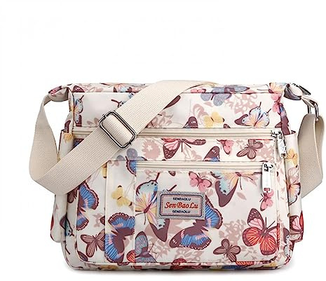 YYW Damen Umhängetasche mit mehreren Taschen, Schultertasche für den täglichen Gebrauch – wasserdicht, große Kapazität, trendy, schmetterling, Einheitsgröße