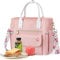 Hihealer Deluxe Lunch Bag Women Mothers Day Gifts with Rare Floral Design - Large Leakproof Insulated Multi Pocket Cool Bag with Removable Strap for Work/Picnic Gifts Christmas Xmas Gifts for Women