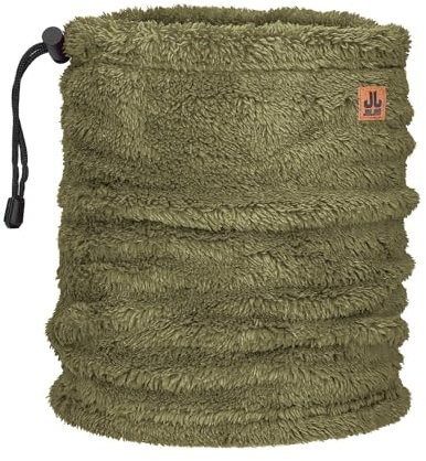 JAIL JAM Unisex Loop-Schal mit Kordel, Herren Schlauchschal Winter, Damen Halswärmer aus Teddy Fleece, Schal:Green
