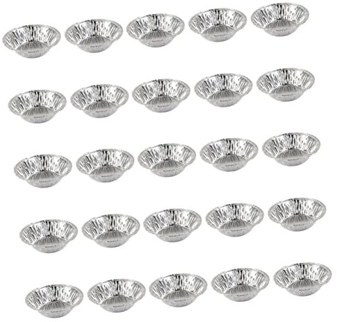 HOMSFOU 100 De Aluminio Para Tartas De Huevo Bandejas Desechables Antiadherentes Para Hornear