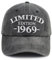 Xullaxth Limitierte Auflage 1960 1961 1962 1963 1964 1965 1966 1967 1968 1969 Mütze für Herren und Damen, verstellbare Baseballkappe aus Baumwolle, 1969, Schwarz, Einheitsgröße