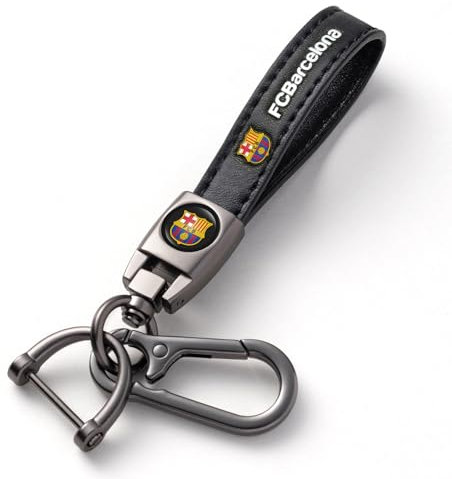 HDBDYH Leder Schlüsselanhänger für Auto für Fußballfans, Barcelona Auto Schlüsselanhänger für Motorrad,SUV, Truck, Unisex Auto Schlüsselanhänger Ersetzen Zubehör für Männer und Frauen