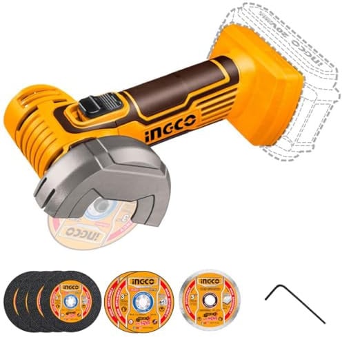 Ingco Cagli76011 Mini Smerigliatrice a Batteria 20 V Utensile da Taglio Strumento di Taglio Solo Corpo