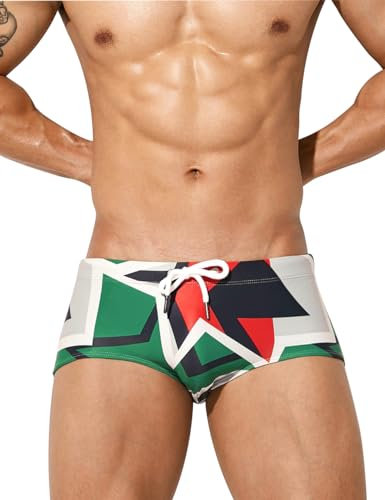 Casey Kevin Costumi da Bagno Uomo Slip da Bagno per Spiaggia Pantaloni da Vita Bassa Coulisse Parigamba da Bagno per Nuoto