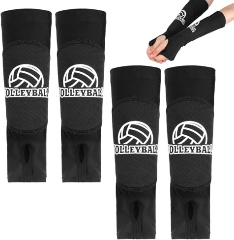 Yamitora 2 Paar Volleyball Armmanschetten Armschoner Unisex Elastische Volleyball Handgelenkstütze mit Schutzpolster Sport Volleyball Armstulpen Ärmel