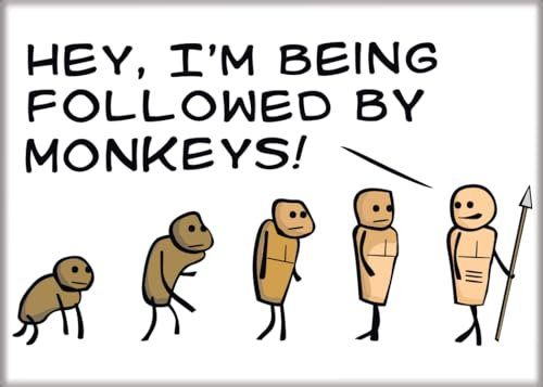 Ata-Boy Cyanide and Happiness Followed by Monkeys Magnet, 6,3 x 8,9 cm