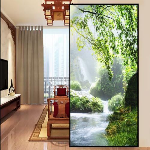 Pintura De Paisajes Naturales Lámina para Cristales, Lámina Decorativa para Cristales, Lámina Especial Autoadhesiva, Película de la Ventana de privacidad Frosted Window Glass Films 40x90cm