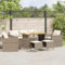 Willood 6 TLG. Rattanmöbel Gartenbank Rattan Garten Sitzgruppe Gartenlounge Gartenmöbel Set Sofagarnitur mit Kissen Beige und Cremeweiß Holz Tisch