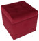 mg design Polsterhocker, 45x45 cm, Farbe Rood – weicher Sitz, aufklappbar mit Stauraum (50l) hält Einer Belastung von bis zu 100 kg Stand, Velours – Hocker für Wohnzimmer, Schlafzimmer, Diele