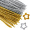 Pfeifenputzer Bunt Zum Basteln, Glitzer Pfeifenreiniger, 100 Stück Chenilledraht 30CM, Pipe Cleaner Gold und Silber, Pfeifenreiniger Bastelzubehör, für Kinder Zum Basteln und Dekorieren