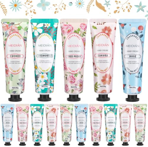 Handcreme Geschenk für Frauen, 15 Pack Handcreme set mini, Geschenkset für Frauen, Weihnachtsgeschenke Frau, Weihnachten Adventskalender füllung, Handlotion für Trockene Rissige Hände