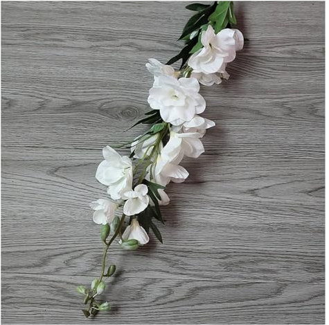 OXGQDTDQ MIUYTRN Luxus Rittersporn Lange Zweig Rreal Touch Künstliche Blume Hochzeit Party Floral Hintergrund Dekoration Flores Zimmer Dekor Delphinium cuicui(Bianco)