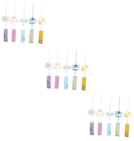 Parliky 15pièces Cloches Verre Colorées pour Jardin De Décorations Suspendues Wind Chimes Élégantes Et Légères Apaisant pour Extérieur
