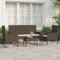 WEMYUFURN 4-TLG. Garten-Lounge-Set mit Kissen Braun Poly Rattan, Outdoor-Sitzgruppe, Terrassen-Lounge-Set, Garten-Couchgarnitur - Wetterbeständig, Komfortabel - für Terrasse, Garten und Balkon