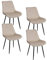 Baroni Home Lot de 4 chaises modernes avec revêtement en velours et pieds en acier noir, fauteuil de salon, chambre à coucher, salle à manger, 53 x 86 x 44 cm Beige