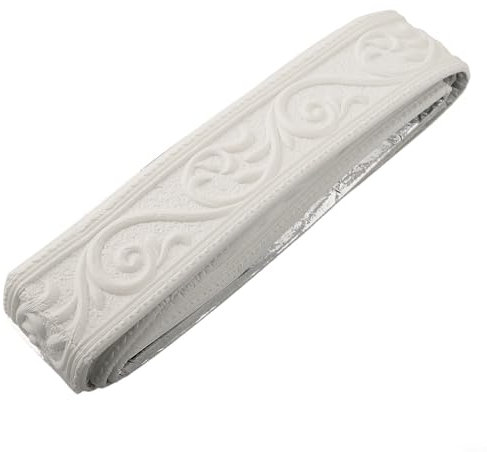 Striscia di bordo in schiuma 3D, motivo adesivo da parete, bordo battiscopa, bordo in schiuma impermeabile, per bordo specchio e decorazione della casa (bianco)