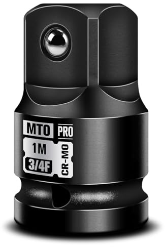 3/4 Female to 1 Male Impact Socket Adapter, 3/4 Impact Socket Adapter for High Torque Applications, Heavy-Duty Chrome Molybdenum Alloy Steel