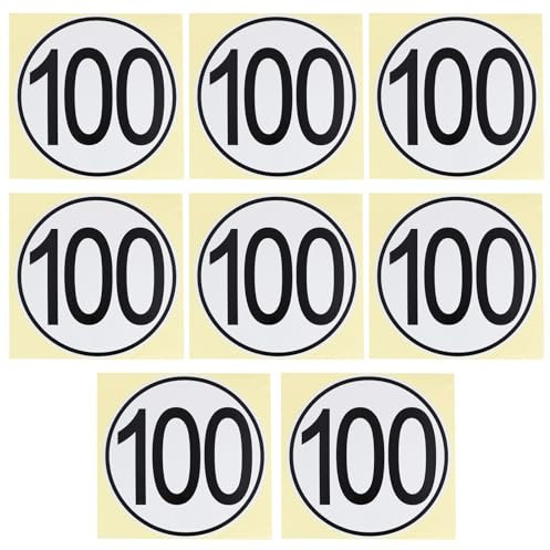 LT Easiyl Geschwindigkeitsbegrenzungsaufkleber, 100 kmH, 20 cm Durchmesser, selbstklebende Aufkleber für Autos, Anhänger, Wohnwagen, LKWs, Busse, 8 Stück