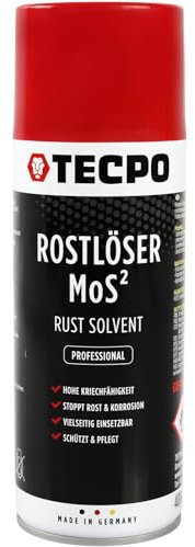 TECPO Rostlöser MoS², 400ml Schmiermittel Rost Umwandler - Multifunktionsspray mit Korrosionsschutz und Kriechfähigkeit für oxidierte und verrostete Verbindungen