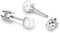 Perle Titan Ohrringe Hypoallergen Damen Herren Mädchen G23 Titan Ohrstecker mit Schraubverschluss Kleine Perlen Ohrstecker 5mm