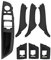 Yoegerery Seitentürgriff für BMW 5er-Serie F10 F11, Innentür-Zuggriff-Verkleidungs-Kits, Ersatz-Fensterschalter, Armlehnenverkleidung für BMW 520, 523, 525, 528, 530, 535 (Schwarz, Zwei Löcher-7PCS)