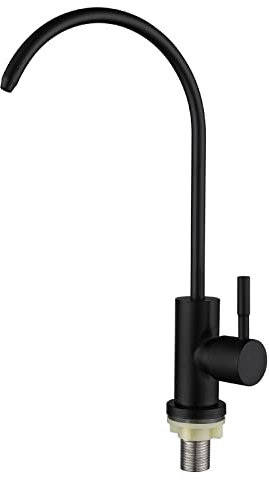 MTMHFPER Rubinetto Filtro Acqua Nera per lavello Cucina 1/2'' Rubinetto Filtro Acqua Potabile Cucina