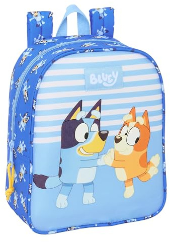 safta Blue Let's Play Kinderrucksack, Kinderrucksack, Schulrucksack, anpassbar an Kinderwagen, ideal für Kindergärten, bequem und vielseitig, Qualität und Widerstandsfähigkeit, 22 x 10 x 27 cm, blau