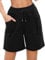 Aottori Black Shorts Women Running High Waist Gym Lounge Shorts Summer Cotton Sweat Jogging Sport Workout with Pockets Jet Black L