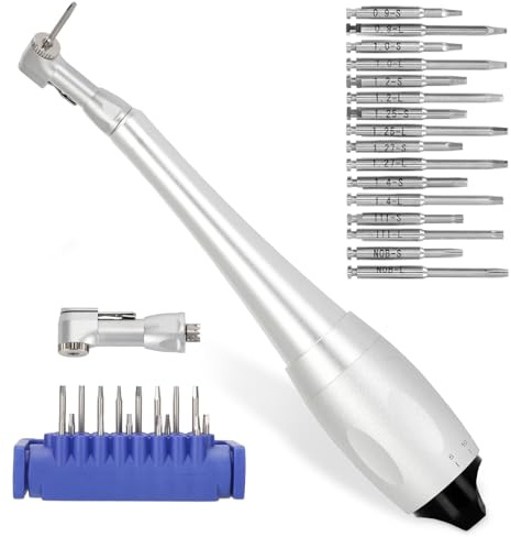 Implantat Universal Hex Driver Screw Screwdriver Kit, with (5-35N.Cm) 7 Kinds of Torque +16 Universal Screws, Metal Plate Lock Design, Dual Head Design, for Dental Clinic
