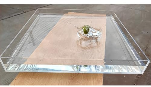 Bandeja acrílica para Servir, Bandeja de acrílico for fotografía, Tanque de Aguas Poco Profundas, Transparente, Varios tamaños, 5 mm de Grosor, diseño de 5 Lados(60x40x10cm/24x16x4in)