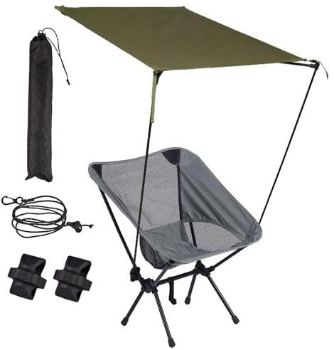 Toldo para silla de campamento, sombrilla para sillas de playa, resistente y portátil, para patio, adultos, senderismo, jardín, viajes, deportes, al aire libre, playa, portones traseros al aire libre