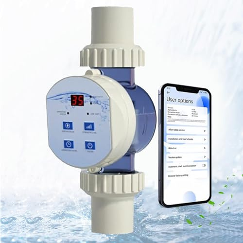 WhFKLca GéNéRateur De Chlore Au Sel pour Piscine, SystèMe De Chloration d'eau SaléE pour Spa De Natation, Wi-FI IntéGré Et TéLéCommande par Application, Fonction De Nettoyage Automatique 2.5g/h