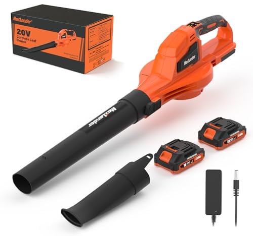 Maxlander Cordless Leaf Blower, leaf blower blowers with 2x2.0Ah Battery and Charger, Two-Speed Mode, garden Air Blowers for Lawn Care, Debris Dust Cleaning