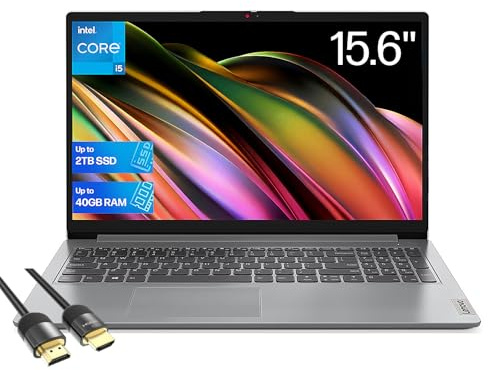 Lenovo Ideapad 1 15.6 FHD Laptop for Business & Student, Intel 10-Core i5 1335U, 16GB RAM 256GB SSD, Copilot AI, 10H Battery Life, Windows 11 Pro, PDG HDMI Cable, US Version KB,