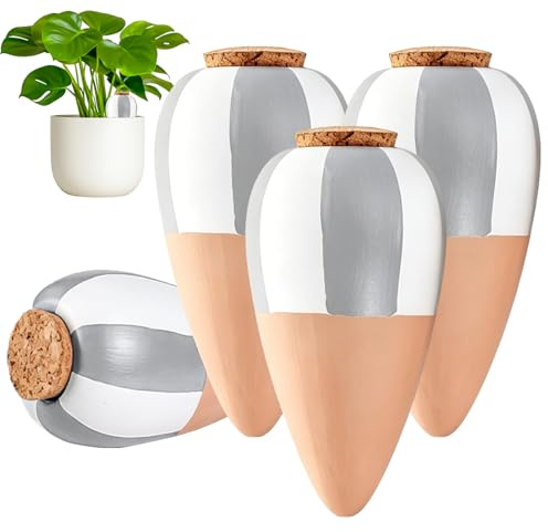 Innaffiare Piante in Vacanza, Annaffiare Piante in Vacanza, Set 4 Coni Irrigatori per Piante, Set Irrigazione a Goccia, Irrigazione Automatica per Piante da Interno, per Interni Esterni Giardino