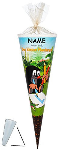 alles-meine.de GmbH Schultüte - der kleine Maulwurf - Pauli - 85 cm - incl. Namen - Tüllabschluß - Zuckertüte - mit/ohne Kunststoff Spitze - für Mädchen & Jungen - Maulwürfe St..