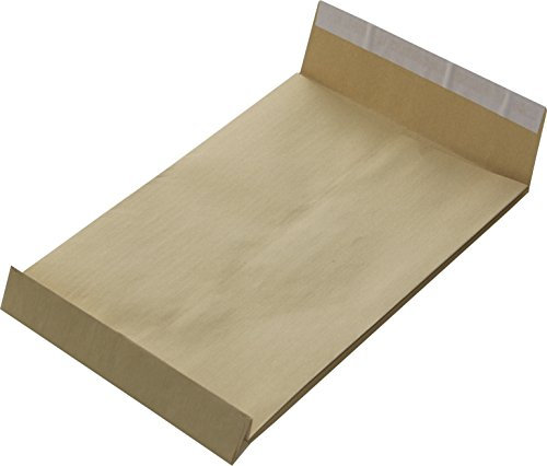200 St. B4 Faltenversandtaschen Fadenverstärkt Reißfest braun Stehboden und 40 mm Falte 130 gr. Kuvert 250x353x40 mm Haftklebend Briefumschläge HK Briefhüllen